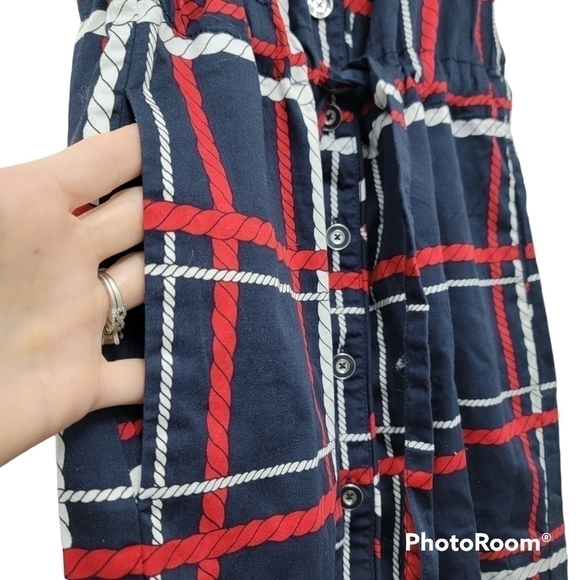 Talbots Nautical Rope Plaid Stripe Sleeveless Shirt Dress Size 2P - Picture 5 of 11